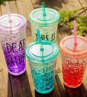 Juice Mug Ice Crushed Designed With Straw