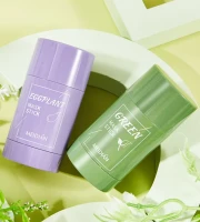 man - women Cross-border hot-selling meandian green tea solid mask deep cleansing hydrating oil control shrink pore coating mud film Stick